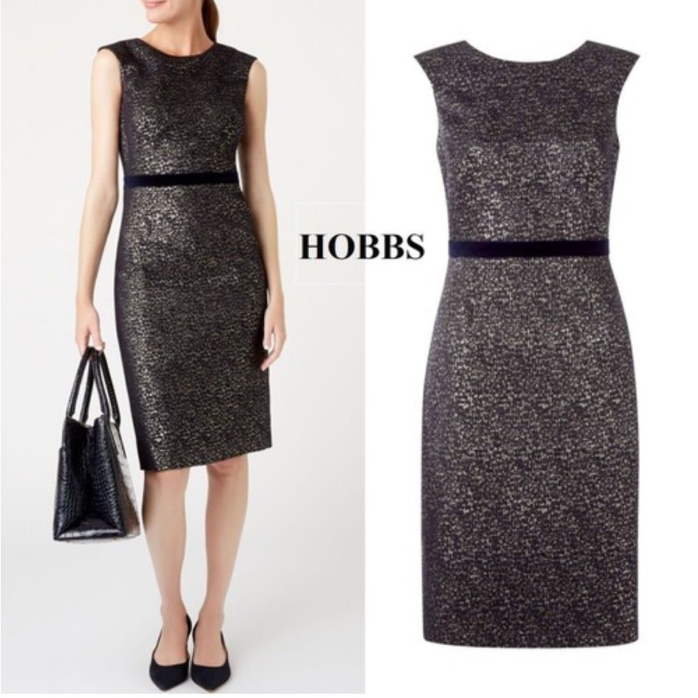 HOBBS navy blue and gold Women's Dress size 6